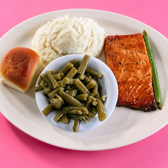 Bourbon Glazed Salmon.