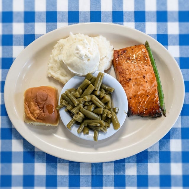 Bourbon Glazed Salmon.